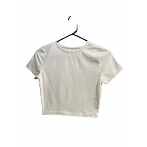 Wild Fable Cropped T-Shirt Juniors Small White Short Sleeves Basic Tee